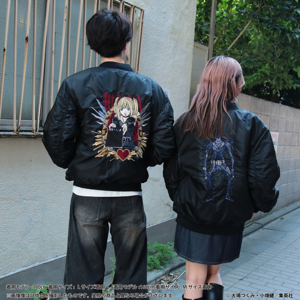 DMM Factory launches Death Note MA-1 jacket with Ryuk and Misa embroidery